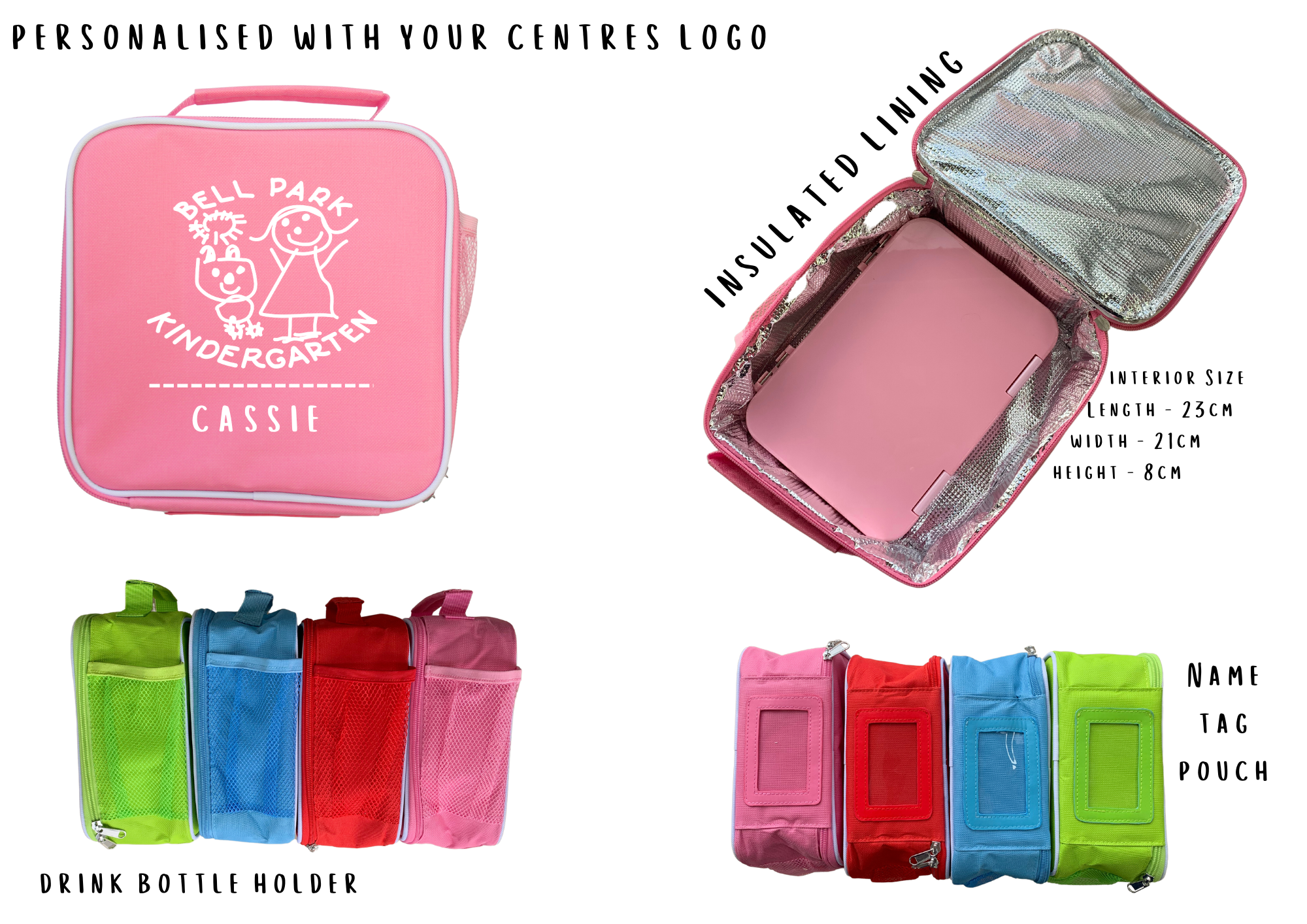 Personalised photo top lunch bag